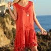 Women * | Ananda'S Collection | Red Swirl Tassel-Accent Sleeveless Shift Dress Women