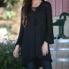 Women * | Ananda'S Collection | Black Lace-Up Tunic Women