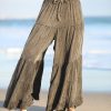 Women * | Ananda'S Collection | Gray Tiered Tie-Waist Palazzo Pants Women