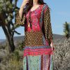 Women * | Ananda'S Collection | Brown & Pink Patchwork Long-Sleeve Shift Dress Women