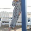 Women * | Ananda'S Collection | Gray Embroidered Maxi Dress Women