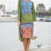 Women * | Ananda'S Collection | Green & Turquoise Patchwork Long-Sleeve Shift Dress Women