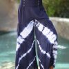 Women * | Ananda'S Collection | Blue & White Abstract Button-Accent Wide-Leg Palazzo Pants Women