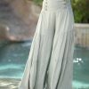 Women * | Ananda'S Collection | Sage Button-Accent Wide-Leg Palazzo Pants Women