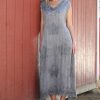 Women * | Ananda'S Collection | Gray Embroidered Maxi Dress Women