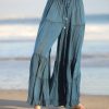 Women * | Ananda'S Collection | Navy Tiered Tie-Waist Palazzo Pants Women