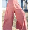 Women * | Ananda'S Collection | Dusty Rose Button-Accent Tiered Palazzo Pants Women