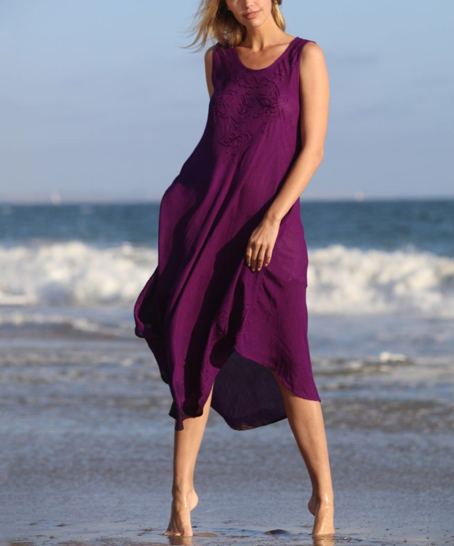 Women * | Ananda'S Collection | Purple Sleeveless Maxi Dress Women