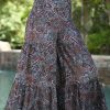 Women * | Ananda'S Collection | Black & Blue Paisley Tiered Tie-Waist Palazzo Pants Women