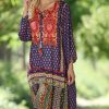 Women * | Ananda'S Collection | Purple & Red Patchwork Long-Sleeve Shift Dress Women