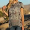 Women * | Ananda'S Collection | Paloma Gray Embroidered Tunic Women