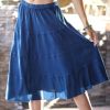 Women * | Ananda'S Collection | Denim-Blue Tiered Skirt Women