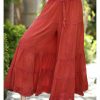 Women * | Ananda'S Collection | Rust Tiered Tie-Waist Palazzo Pants Women