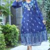 Women * | Ananda'S Collection | Navy Scarf Print Tassel-Trim Long-Sleeve A-Line Dress Women