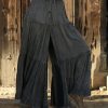 Women * | Ananda'S Collection | Gray Tiered Tie-Waist Palazzo Pants Women