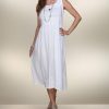 Women * | Ananda'S Collection | White Semi-Sheer Lace Keyhole Dress Women