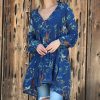 Women * | Ananda'S Collection | Navy Floral Balloon-Sleeve Shift Dress Women & Plus