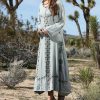 Women * | Ananda'S Collection | Sage Embroidered Back-Tie Long-Sleeve Maxi Dress Women